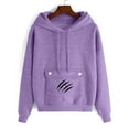 thumbnail image 3 of Yievot Cat Pouch Hoodies for Women Kangaroo Pocket Dog Pouch Sweatshirts Pet Carrier Pullover Long Sleeve Fall Sweatshirt, 3 of 5