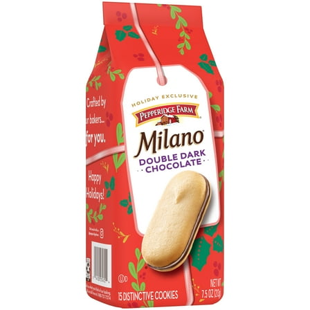 Pepperidge Farm Milano Double Dark Chocolate Holiday Cookies, (PACK OF1)