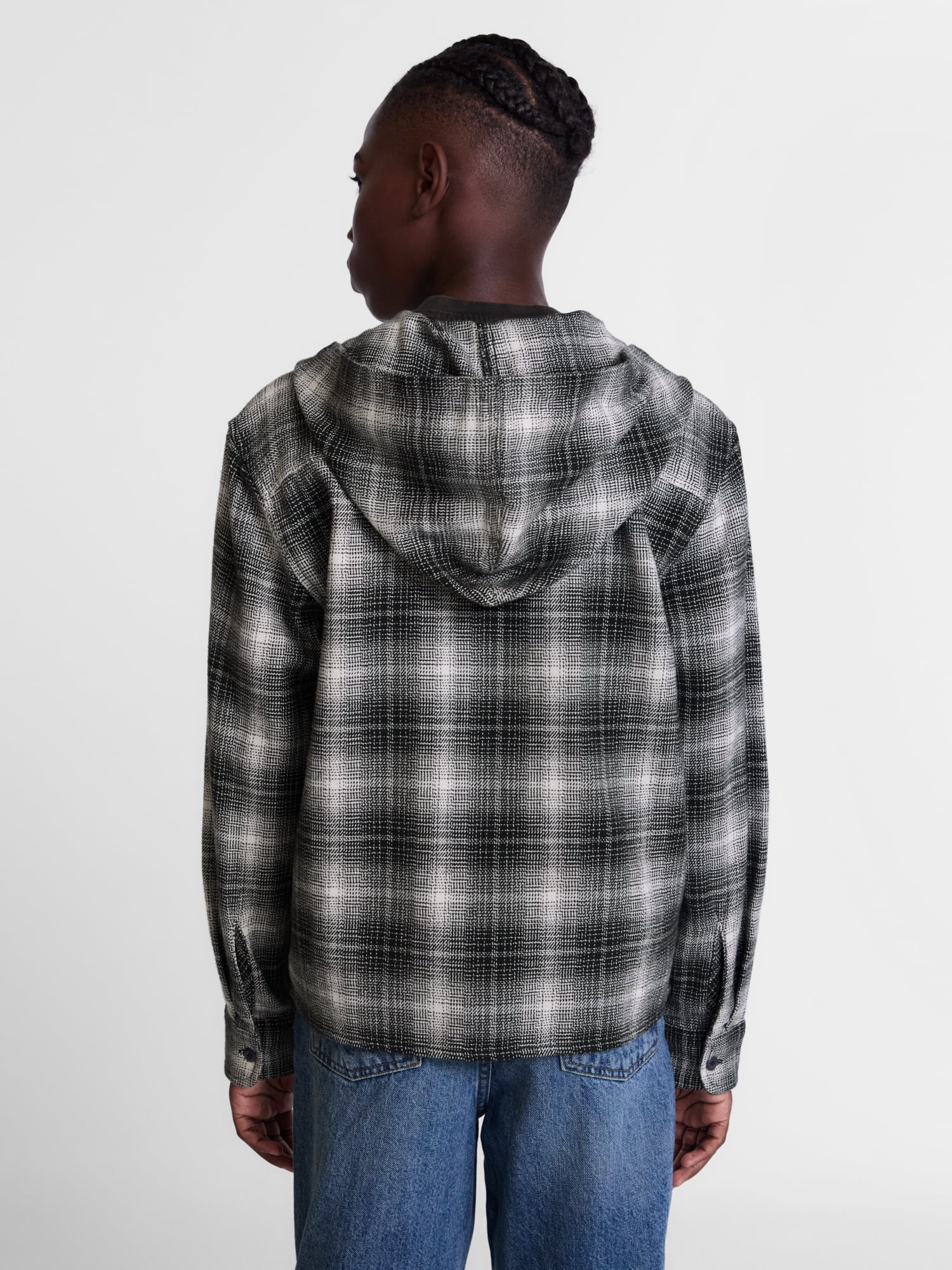 Weekend Academy Boys Hooded Cotton Flannel Shirt, Sizes 4-18