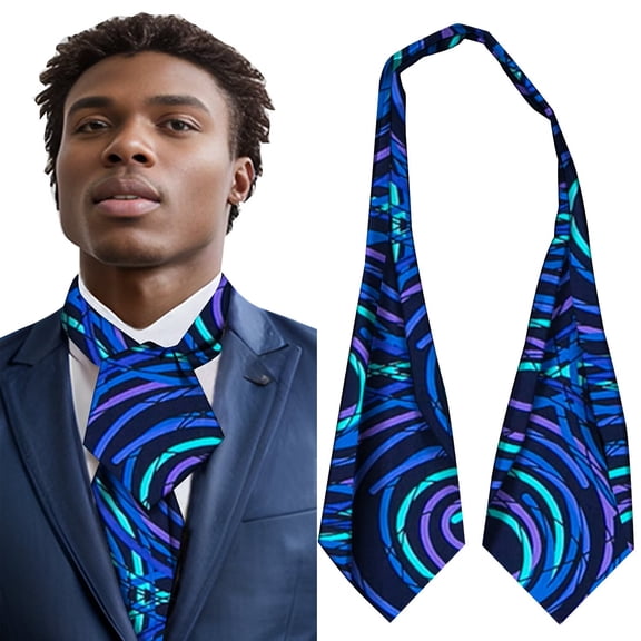 XIAOHUAGUA African Men's Kente Self-Tied Neck Cravat Tie Ascot Tie Formal Party Wedding Cravats Gift