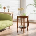 thumbnail image 2 of Bowery Hill Table d'Appoint Ronde en Bois de Noyer avec Tablette 24 Pouces, 2 of 8