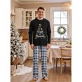 thumbnail image 2 of Conjunto de pijamas navideños familiares a juego con estampado de cuadros y letras. Pijamas de vacaciones para papá, mamá y niños., 2 of 9