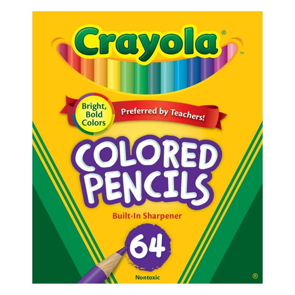 Short Colored Pencils Hinged Top Box With Sharpener, 3.3 Mm, 2b (#1), Assorted Lead/barrel Colors, 64/pack | Bundle of 5