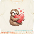 thumbnail image 4 of Inktastic Cute Sloth Hugging Heart Girls Toddler Dress, 4 of 5