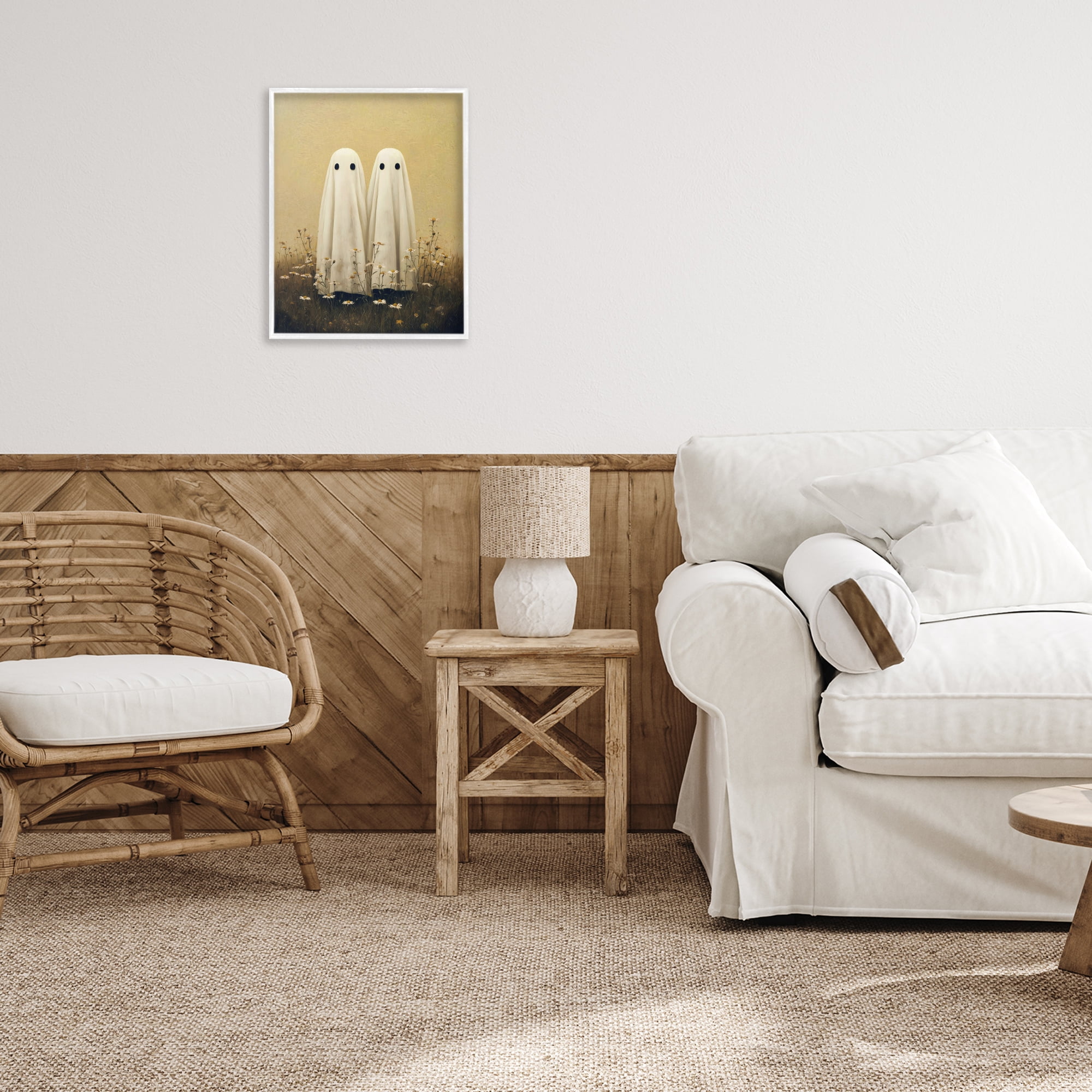 Daisy Ghost Couple White Framed Giclee Art, design by Arlington Prints