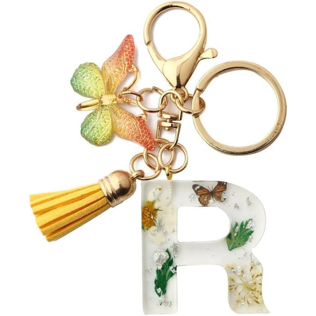 Letter Keychain,26 Letters A-Z Decorative Letter Keychain,Name Keychain for Women Girls Men Teenager Gift
