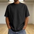 thumbnail image 2 of Big & Tall Men's Short Sleeve Boxy T-Shirts Crew Neck Diamond Grid Seam Pattern Summer Fashion Classic Tops for Father Gift, 2 of 5