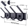 thumbnail image 2 of Perchero WEBI C-CBG04 montado en pared con 4 ganchos de metal negro, 2 of 8