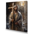 thumbnail image 2 of Designart "Jesus With Cross III" Religious Landscape Wall Art Print, 2 of 5