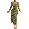 thumbnail image 1 of Vestido de Verano para las Mujeres, Vestido Largo Delgado Cuello Redondo sin Mangas de Impresión de Leopardo Sexy Hecho de Poliéster Ligero, Vestido Sexy para las Mujeres, 1 of 5