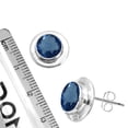thumbnail image 3 of 925 Sterling Silver Women Jewelry Blue Sapphire Simulated Earring, 3 of 4