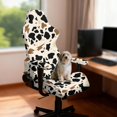 thumbnail image 3 of SCRAWLGOD Cow Print Black Beige Set of 4 Gaming Chair Covers Slipcovers Non-Slip Dustproof Rotating Armchair Slipcovers Stretch Gamer Chair Cover with Armrest Covers, 3 of 7