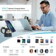 thumbnail image 6 of 4 in 1 Magnetic Fast Charging, Charging Station Compatible with iPhone 16 15 14 13 12 11 8 X XR SE, 3 Light Adjustable Desk for AirPods, Wireless Charger for iWatch(Black), 6 of 8