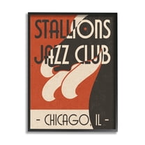 Stupell Industries Stallions Jazz Club Retro Abstract Horse Chicago Illinois, 11 x 14, Design by Daphne Polselli