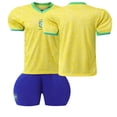 thumbnail image 1 of Maillot de Soccer Domicile Brésil Garçons Filles NETMAR JR.10# RAPHINH 11# Ensemble Maillot de Soccer Enfants, 1 of 2