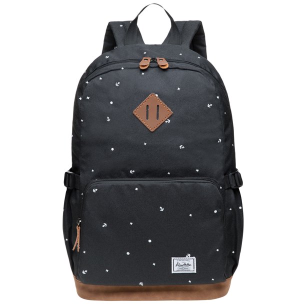Mochila de estudiante Kaukko para niñas, niños y niños con compartimento para computadora portátil de 14" y bolsillo antirrobo para uso diario, 11.8"* 5.2"* 17.7"/ 17.6L (5-3 Negro) KAUKKO K1005-3-Black-RE