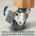 thumbnail image 4 of POWERTEC 4PK 2-1/2" Threaded Stem Caster Wheels with Brake & 400 lbs Loads, Heavy Duty 1/2"-13 x 1" Stem Casters, Dual Locking TPR Rubber Castor Wheels for Furniture, Cart, Dolly & Workbench (17202), 4 of 7