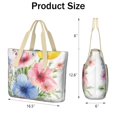 thumbnail image 3 of Tote Bag for Women - Pioneer Flower Shoulder Bag - Large Utility Work Duffle Bag with Zipper Handbag for Travel, Work, Sprots, 3 of 5