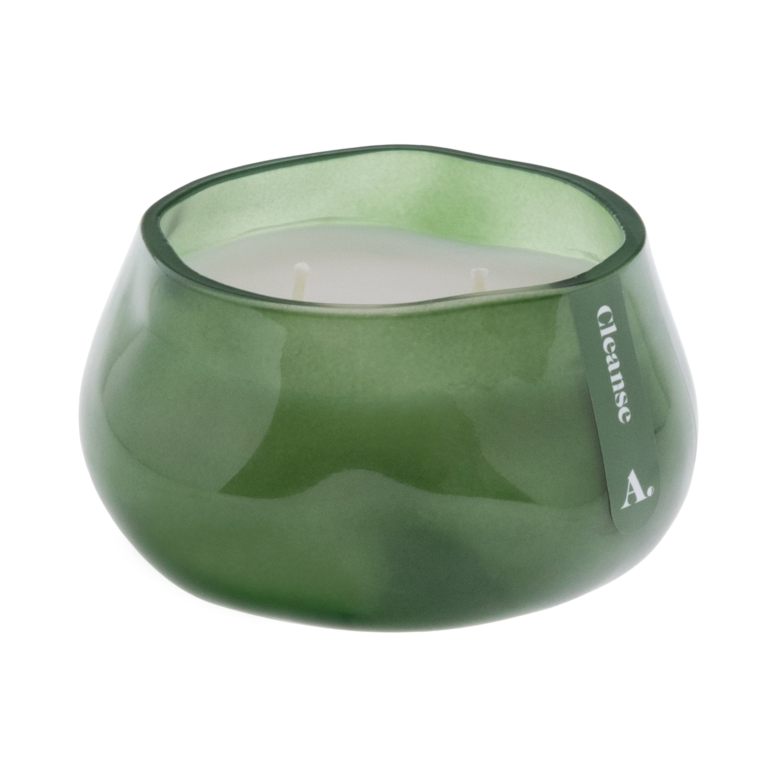 Allswell Cleanse (Fresh Orange + Sage Leaf + Sea Salt) Scented 1-Wick Organic Blown Jar Spa Candle 8oz.
