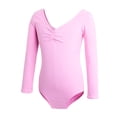 thumbnail image 4 of Girls' Solid Color Long Sleeved Round Neck Dance Practice Uniform Medium And Large Children's Jumpsuit, 4 of 7