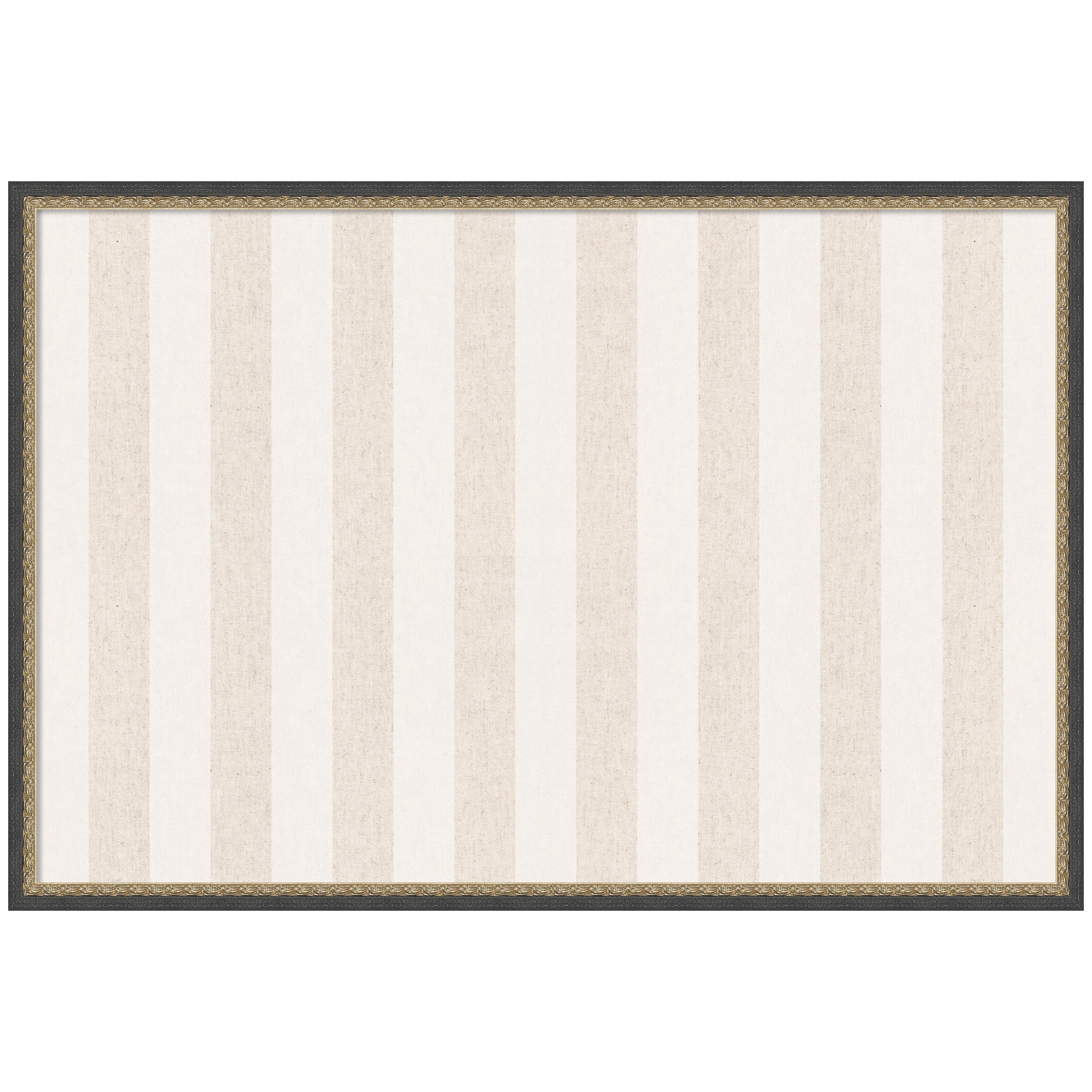 Kate and Laurel Framed Fabric Pinboard 37 x 25,  Printed Linen Decorative Bulletin Board for Use as a Vision Board or Wall Organization, Matinee Black Bronze Frame