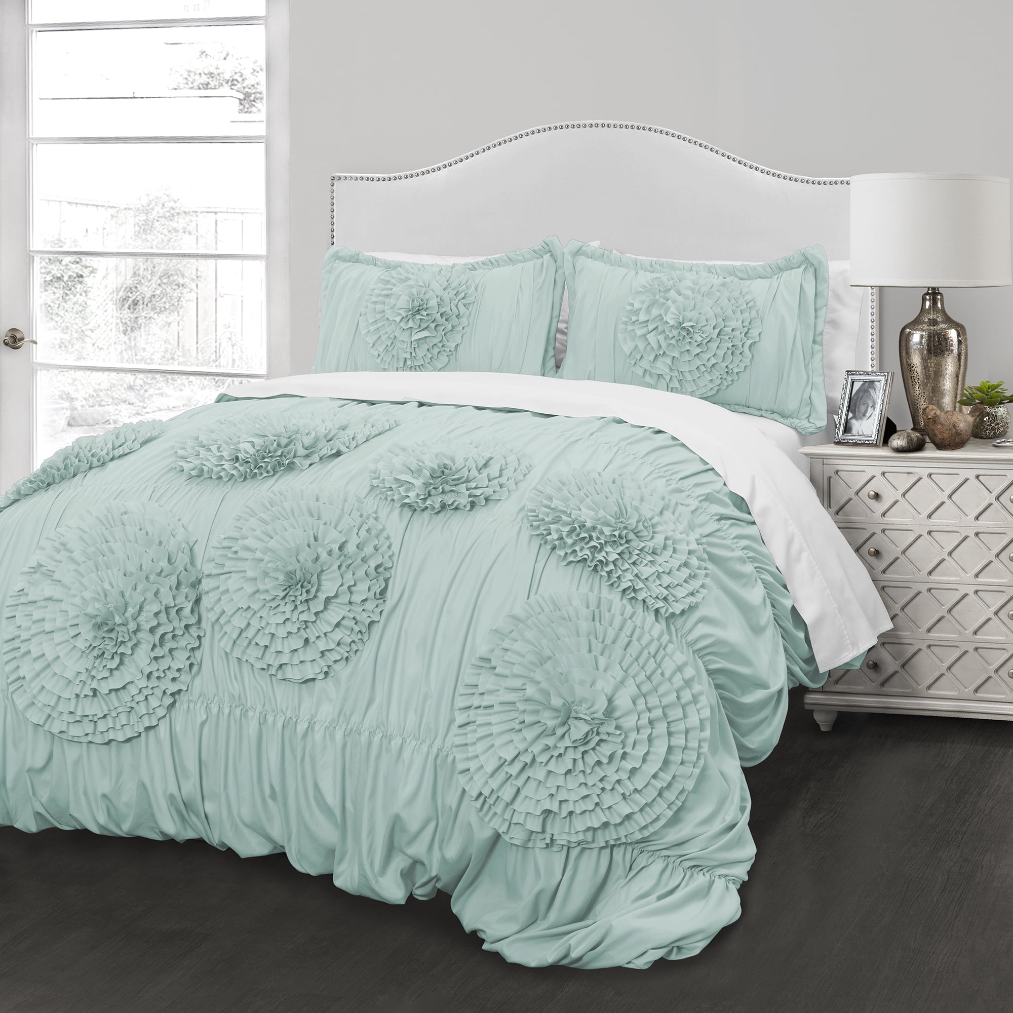 Lush Decor Better Homes and Gardens Ruffled Flowers Handcrafted