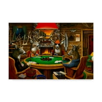 Trademark Fine Art 'Deer Camp' Canvas Art by Leo Stans