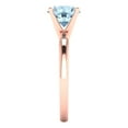 thumbnail image 3 of 1.5 ctw Solitaire Anniversary Ring for Women | Round Cut Natural Swiss Blue Topaz | Hyperallergenic Solid 18K Rose Gold, 3 of 5
