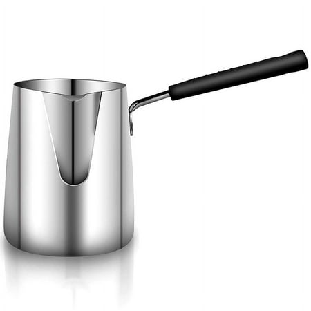 

KeesonKimi Stainless Steel Butter and Coffee Warmer Turkish Coffee Pot Mini Butter Melting Pot and Milk Pot with Spout -(350ML)