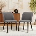 thumbnail image 2 of Modern Fabric Side Chairs with Cushioned Seat and Wooden Legs , Upholstered Dining Room Chairs Set of 6 for Kitchen, Café or Restaurant – Lightgrey, 2 of 19