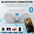 thumbnail image 7 of Philips Bluetooth Portable Boombox with Top-Loading CD Player, FM Radio, USB Playback, and Dynamic Bass Boost - White, 7 of 7