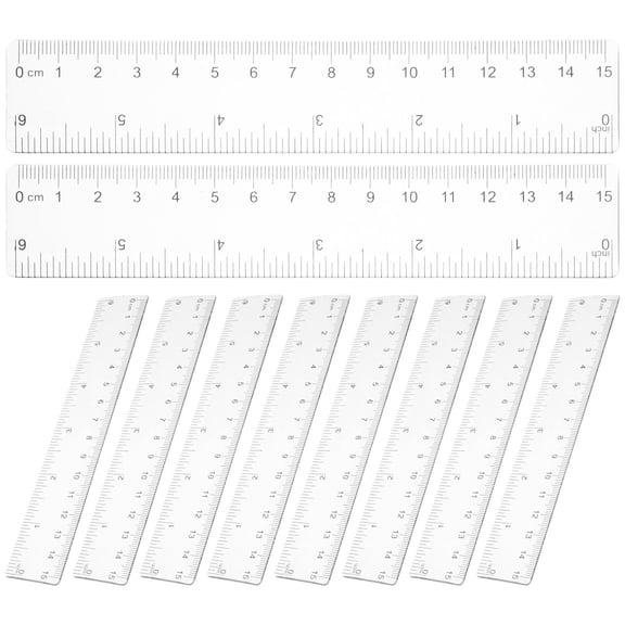 IDEANATEGRATE 10Pcs Straight Ruler for Students Measuring 6.17X1.18X0.06In
