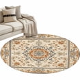thumbnail image 6 of Boho Orange Round Rug 3.3ft Washable Circle Entryway Rugs Non Slip Southwestern Ethnic Geometric Vintage Area Rug Indoor Floor Carpet for Bedroom Kitchen Living Room Home Office Dining Room Nursery, 6 of 8