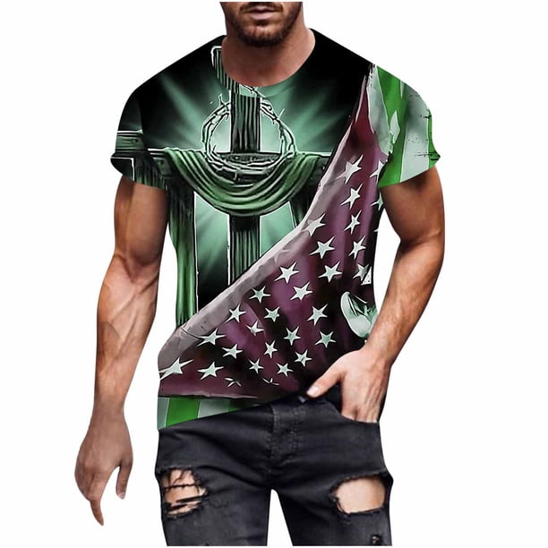 Camisas para Hombre Impresión Casual Top de Moda, Camisas a Rayas para Hombres Ropa de Pascua para Fiestas Y Diarios