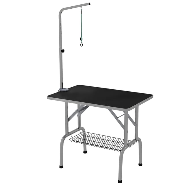 PawHut Table de Toilettage pour Chien avec Bras de Toilettage à Hauteur Réglable de 8 à 39 Pouces