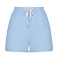 thumbnail image 6 of ylioge Women's Short Pants Pockets Solid Color Normal Waist Trendy Shorts Drawstring Stretchy Loose Fit Summer Cruise Pants Pantalones, 6 of 8
