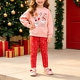 thumbnail image 2 of YWIYIUD Toddler Baby Boy Girl Christmas Outfits Cartoon Embroidery Long Sleeve Tops Jogger Pants Sets InfantHoliday Round Neck Pullover Warm Outfits Two Piece Suit Fall Winter Clothes 6-7 Years, 2 of 3