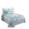 thumbnail image 3 of Better Trends 102" x 110" Bedspread For Queen Size Bed 100% Cotton Soft & Breathable Bedding Luxurious Floral Design, Machine Washable (Blue) Bloomfield Collection, 3 of 6