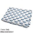 thumbnail image 5 of Sea Animals Floor Pillow Lounger Cover, Fierce Predator Wild Shark Swimming Sharp Teeth Bite Nautical Theme Pattern, Nap Mat Printed Fabric Case for 5 Pillows, 88" x 27", Blue White, by Ambesonne, 5 of 5