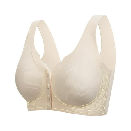 ALLLIST Wirefree Women s Bras Front Closure Plus Size Sleep Gray Cozy Plain Bralette Women Lingerie Size L-4XL