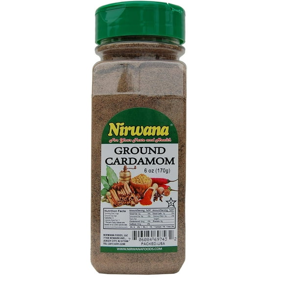 GROUND CARDAMOM 6 OZ JAR BY NIRWANA