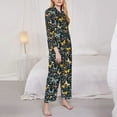 thumbnail image 3 of Yiaed Flowers Butterfly Print Pajamas Women's Long Sleeve Sleepwear Soft Button Down Loungewear Pjs Lounge Set Nightwear Womens Pajama Pants-X-Large, 3 of 7