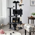thumbnail image 3 of Alden Design 54.5" H Double Condo Cat Tree with Scratching Post Tower, Black, 3 of 11