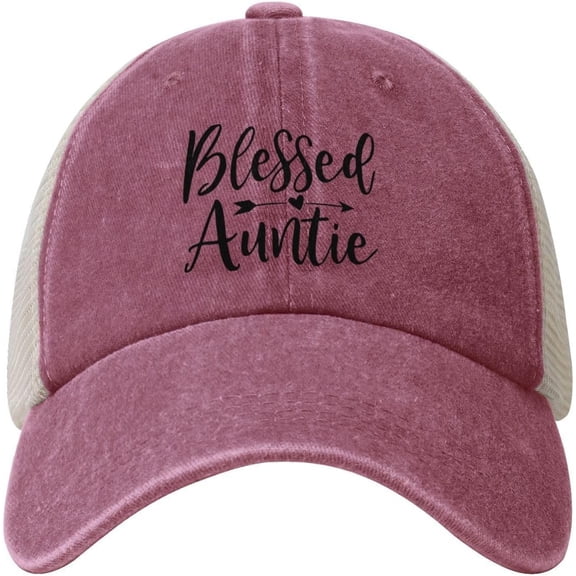 Blessed Auntie Cowboy Hat Men Vintage Mesh Baseball Cap Women Dad Hat Sun Hat Trucker Hat Black