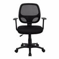 thumbnail image 1 of Nicer Furniture Nicer Furniture Mid-Back Black Mesh Computer Desk Chair with Arms, 1 of 5