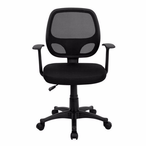 Nicer Furniture Nicer Furniture Mid-Back Black Mesh Computer Desk Chair with Arms
