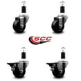 thumbnail image 2 of 3 Inch Phenolic Wheel Swivel 1-3/8 Inch Expanding Stem Caster Set 2 Brakes SCC, 2 of 2