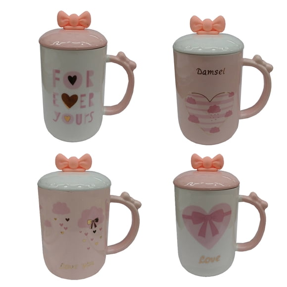 Set de Tazas Ceramica Importacion  Forever Moños 4 Piezas