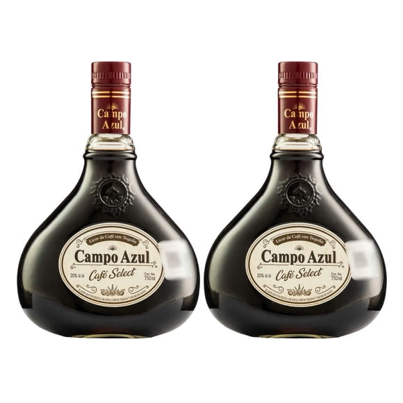 Duo Pack Licor de Café Select Con Tequila Campo Azul 750 Ml Tequila Campo Azul Licor de Café con Tequila