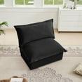 thumbnail image 3 of Black Koala Armless Sofa - Elegant Design & Removable Covers, 3 of 15
